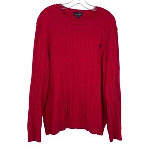 Brooks Brother Supima Cotton‎ Cable Knit Sweater Men's XL Logo Preppy